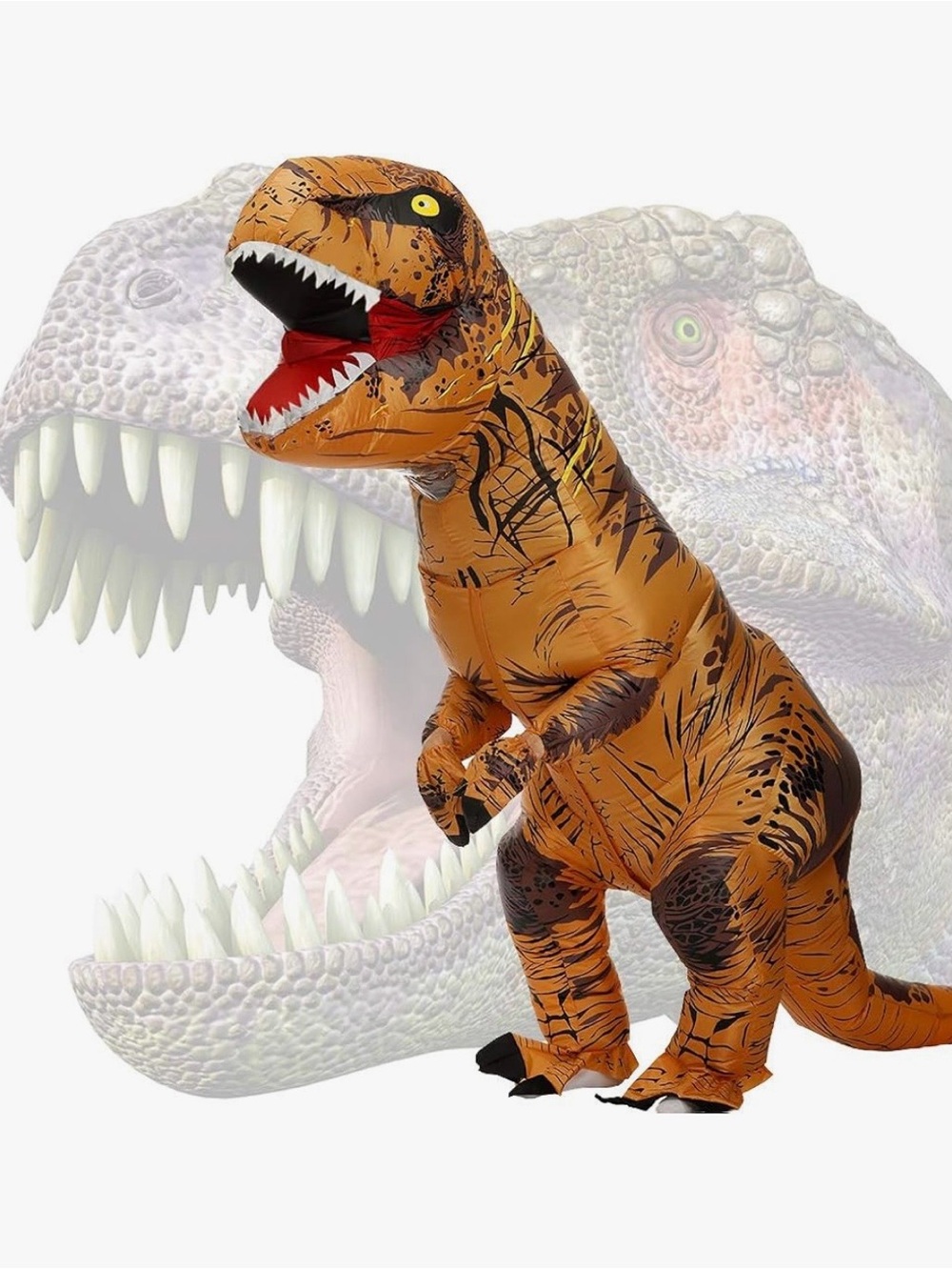New JASHKE Adults Inflatable T-Rex Dinosaur Halloween Costume Size Large